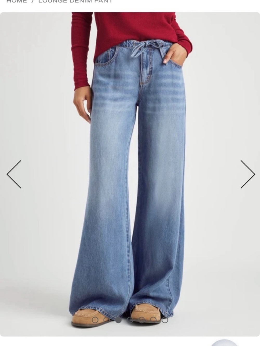 Splendid Light Blue Wide-Leg Lounge Denim Jeans